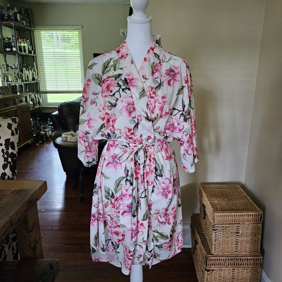 Show Me Your Mumu Pink Brie Floral Robe One Size - Picture 10 of 13